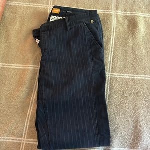 Pilcro Hyphen fit navy pin striped casual ankle pants, size 28